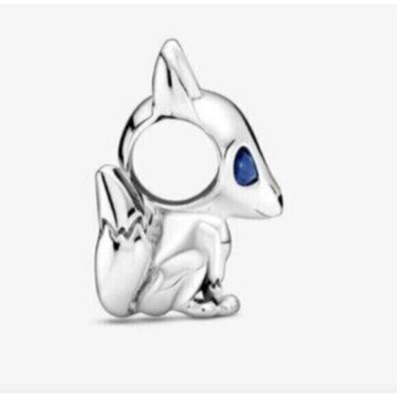 Blue-Eyed Fox Charm Charm Fit Pandora Bracelet S925 Sterling Silver - Picture 2 of 5